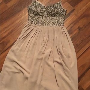 BHLDN Beaded Tea Length Rose Dress - Size 6